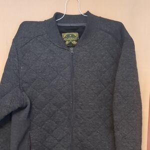 Anchorage Expedition Brand Full Zip Quilted Poly/Cotton Blend Gray Jacket Size M